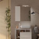 Miroir de salle de bain avec éclairage LED colonne 1 battante blanc gris Pilar BC Catalogue