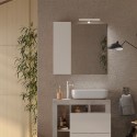 Miroir de salle de bain LED avec colonne 1 porte blanc gris Pilar BC Catalogue