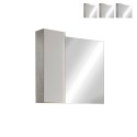 Miroir de salle de bain avec éclairage LED colonne 1 battante blanc gris Pilar BC Offre