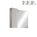 Miroir de salle de bain LED avec colonne 1 porte blanc gris Pilar BC Offre