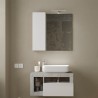 Miroir de salle de bain LED avec colonne 1 porte blanc gris Pilar BC 