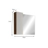 Miroir de salle de bain LED avec colonne 1 porte blanc gris Pilar BC 
