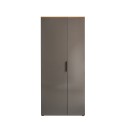 Armoire entrée 2 portes polyvalente design moderne en bois gris Konrad Remises