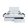 Lit double 160x200cm avec rangement et tiroirs en blanc laqué Teide Remises
