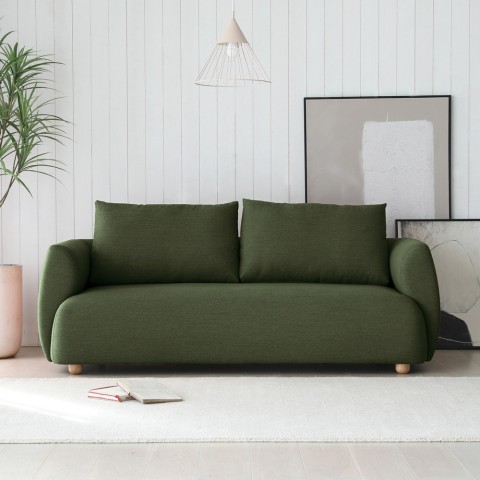 Canapé 3 places en tissu, style design nordique moderne, 196 cm vert Geert Promotion