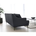 Canapé 3 places confortable design avec pieds en métal 200cm tissu noir Egbert Choix