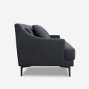 Canapé 3 places confortable design avec pieds en métal 200cm tissu noir Egbert Remises