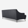 Canapé 3 places confortable design avec pieds en métal 200cm tissu noir Egbert Réductions