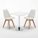 Table Carrée Blanche 70x70cm et 2 Chaises Colorées Set Intérieur Bar Café Nordica Cocktail Prix