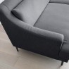 Canapé 3 places confortable design avec pieds en métal 200cm tissu noir Egbert Dimensions