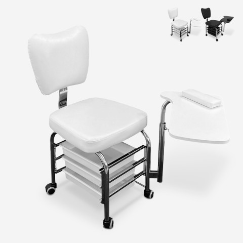 Chaise fauteuil pour manucure avec table et tiroirs nail art esthétique Gossy Promotion