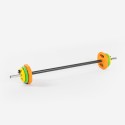 Set body pump barre olympique 6 x poids disques colorés 20kg Forutsu