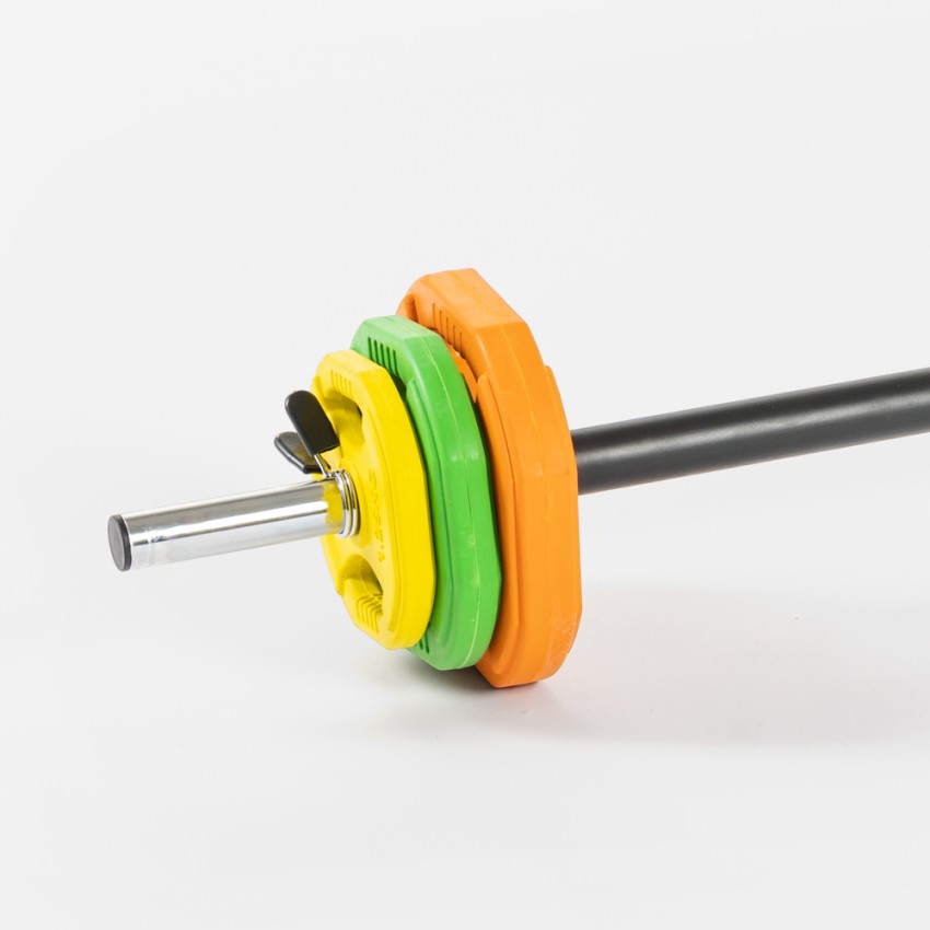 Forutsu ensemble de body pump avec barre de 6 poids de disques colorés de  20kg.
