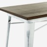 Table de salle à manger 120x60 industrielle vintage en bois et en métal Caupona Brush Offre