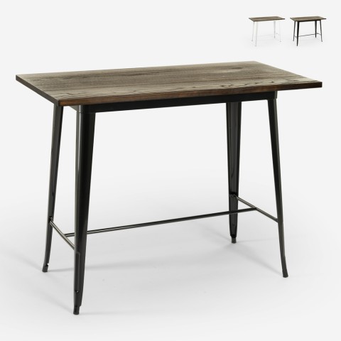 Table de cuisine salle à manger style industriel 120x60 bois métal Catal. Promotion