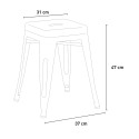 Tabouret haut de bar cuisine Tolix industriel en acier métallique Steel Rocket.