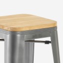 tabouret haut en métal pour cuisine-bar plateau en bois steel up wood 