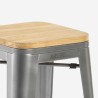 tabouret haut en métal pour cuisine-bar plateau en bois steel up wood 