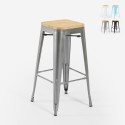 tabouret haut en métal pour cuisine-bar plateau en bois steel up wood Vente