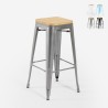 tabouret haut en métal pour cuisine-bar plateau en bois steel up wood Vente