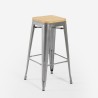 tabouret haut en métal pour cuisine-bar plateau en bois steel up wood Dimensions