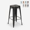 tabouret de bar vintage en métal design industriel style steel stale 78cm Remises