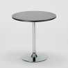 Table ronde noire 70x70cm et 2 Chaises Colorées Set Intérieur Bar Café Vintage Cosmopolitan 