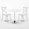 Table Carrée Blanche 70x70cm 2 Chaises Colorées Intérieur Bar Café Vintage Cocktail Caractéristiques