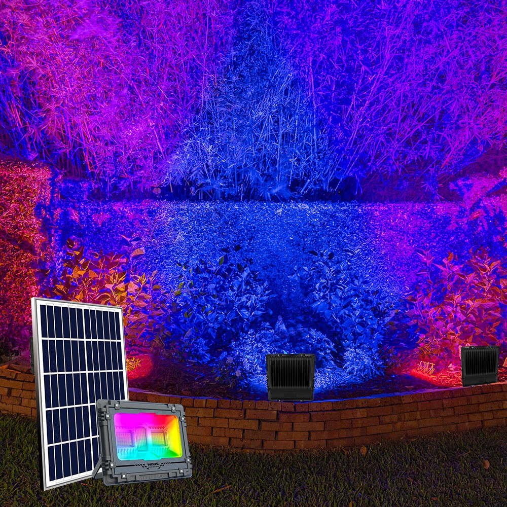 Lampe solaire extérieur à LED multicolore RGB 100W Bluetooth Toscor M
