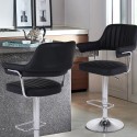 Tabouret de bar cuisine simili cuir accoudoirs réglables piètement chromé Tampa Choix