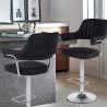 Tabouret de bar cuisine simili cuir accoudoirs réglables piètement chromé Tampa Choix