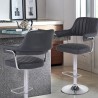 Tabouret de bar cuisine simili cuir accoudoirs réglables piètement chromé Tampa Catalogue
