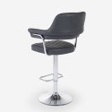 Tabouret de bar cuisine simili cuir accoudoirs réglables piètement chromé Tampa 