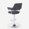 Tabouret de bar cuisine simili cuir accoudoirs réglables piètement chromé Tampa 