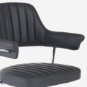 Tabouret de bar cuisine simili cuir accoudoirs réglables piètement chromé Tampa 