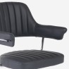 Tabouret de bar cuisine simili cuir accoudoirs réglables piètement chromé Tampa 