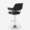 Tabouret de bar cuisine simili cuir accoudoirs réglables piètement chromé Tampa 