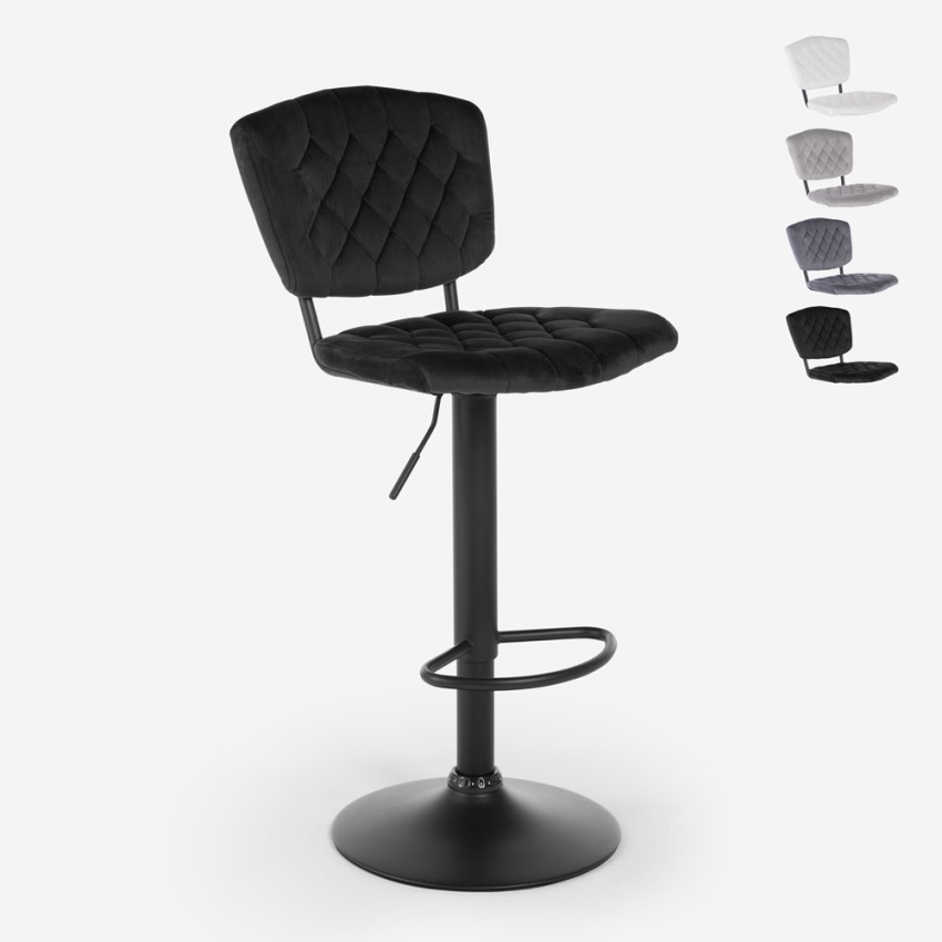 Tabouret de bar de cuisine haut réglable recouvert de tissu velours Toronto Vente Tabouret de bar de cuisine haut réglable recouvert de tissu velours Toronto Vente