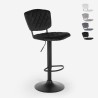 Tabouret de bar de cuisine haut réglable recouvert de tissu velours Toronto Vente