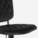 Tabouret de bar de cuisine haut réglable recouvert de tissu velours Toronto 