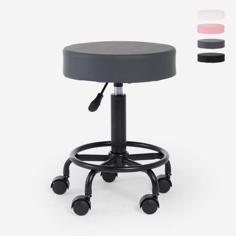Tabouret pivotant esthéticienne ergonomique réglable rembourré Senzu Promotion