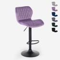 Tabouret de bar de cuisine moderne réglable en tissu velours Jersey Catalogue