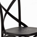 Table carrée noire 70x70cm 2 Chaises Colorées intérieur bar café Vintage Mojito 