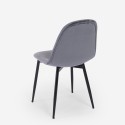 Chaise de salle à manger cuisine restaurant en velours design moderne Lozan 