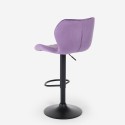 Tabouret de bar de cuisine moderne réglable en tissu velours Jersey 