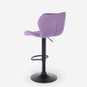 Tabouret de bar de cuisine moderne réglable en tissu velours Jersey 