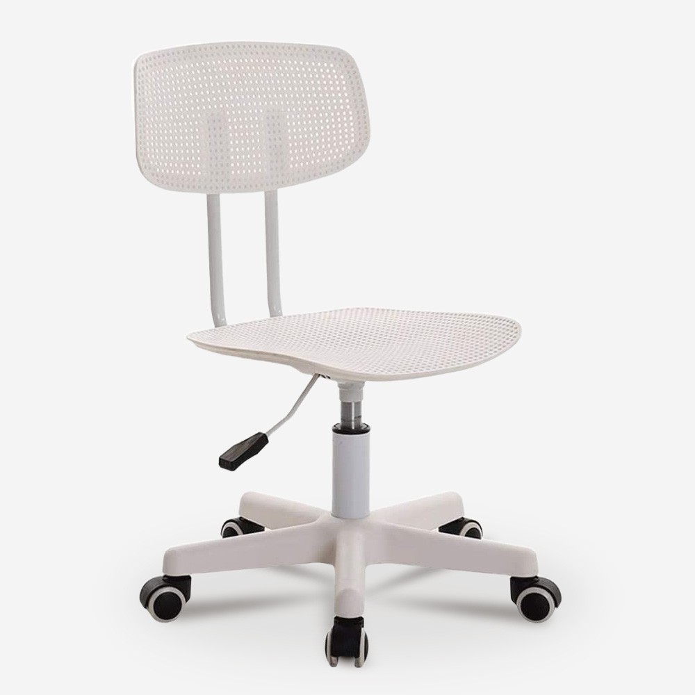 Chaise de bureau ergonomique blanche réglable en hauteur Riverside