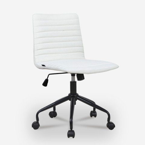 Chaise de bureau réglable ergonomique tissu blanc Zolder Light Promotion