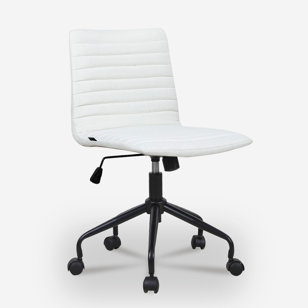 Chaise de bureau réglable ergonomique tissu blanc Zolder Light