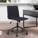 Chaise de bureau pivotante rembourrée en tissu noir Zolder Dark Vente